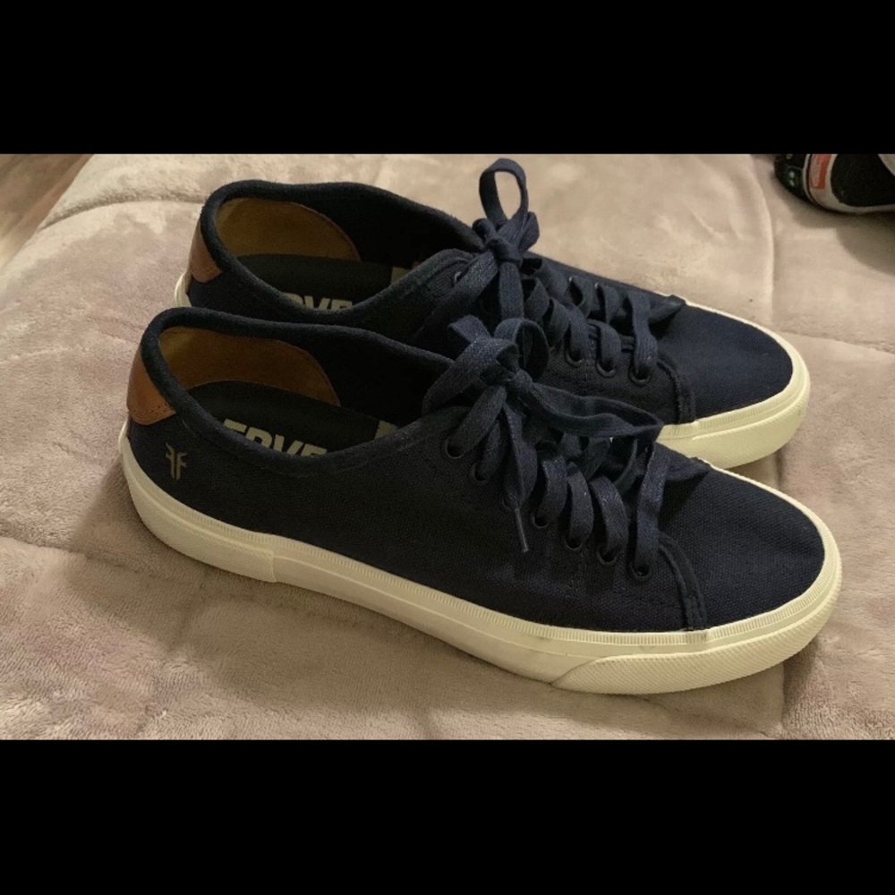 EUC Frye Ludlow Canvas/Leather Sneakers 9.5 Men’s - Picture 2 of 6